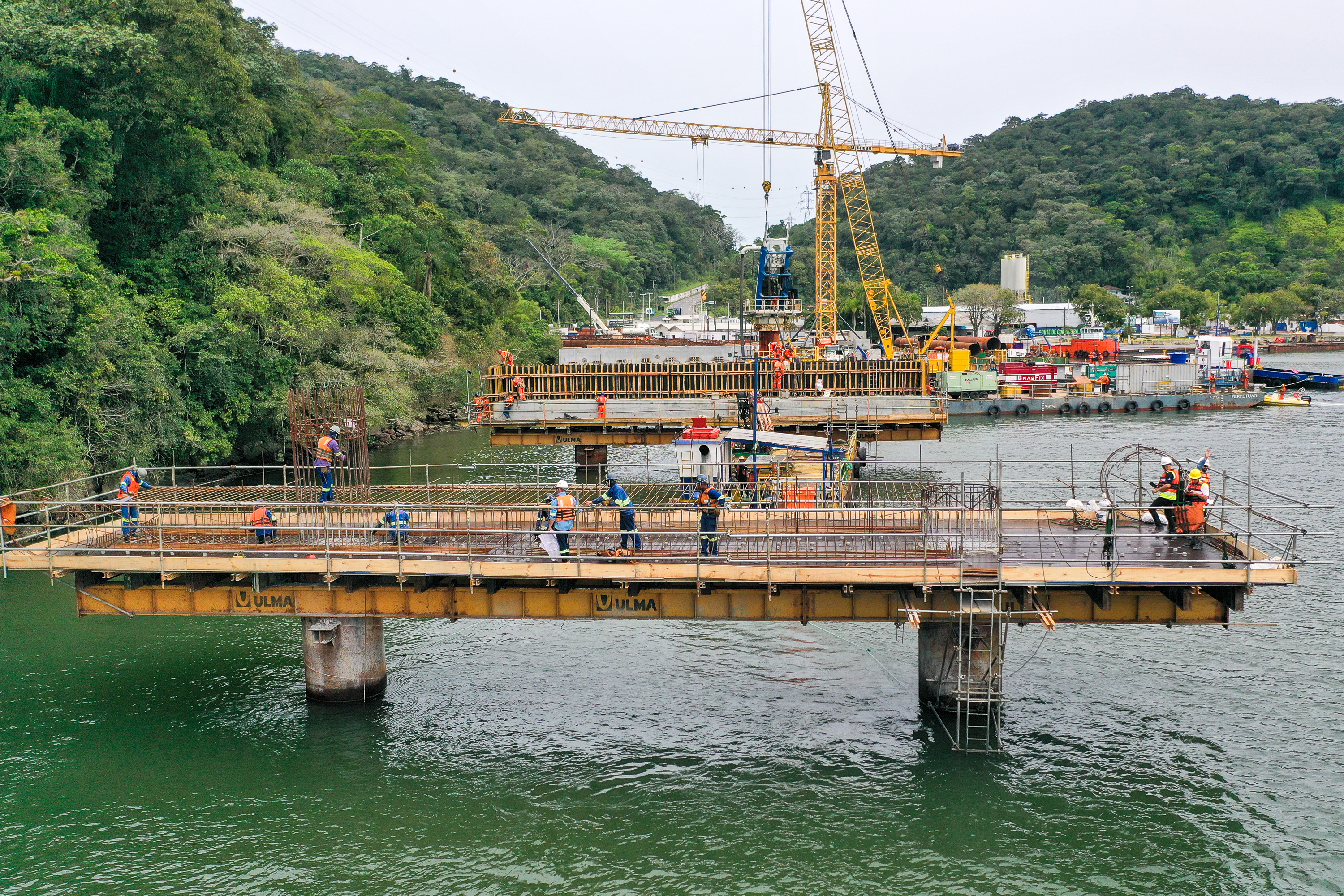 Dentro do cronograma, obras da Ponte de Guaratuba chegam a 22,6% de execução