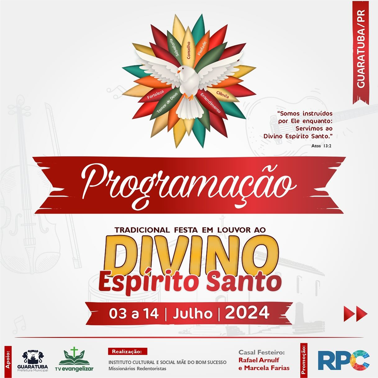 Confira á programação da Festa do Divino Espírito Santo 2024